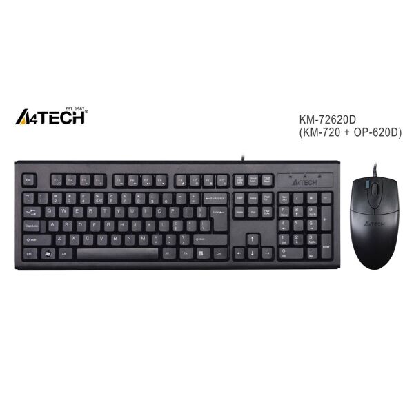 A4-Tech Kablolu Set Siyah (KM-72620D)