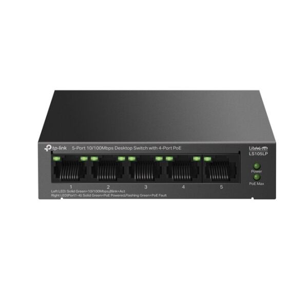 Tp-Link 5Port 10/100 Mbps 4xPoE 41W (LS105LP)