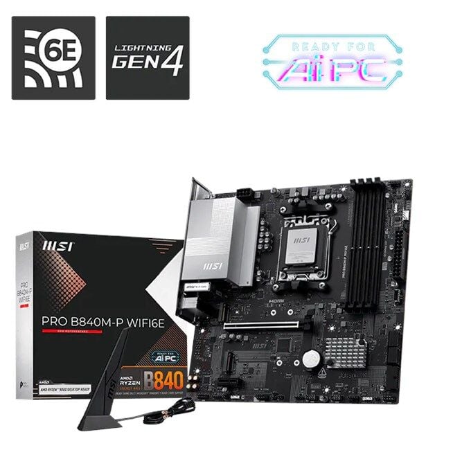 MSI Pro B840M-P Wifi 6E AM5 Ryzen D5 Hdmi Type-C