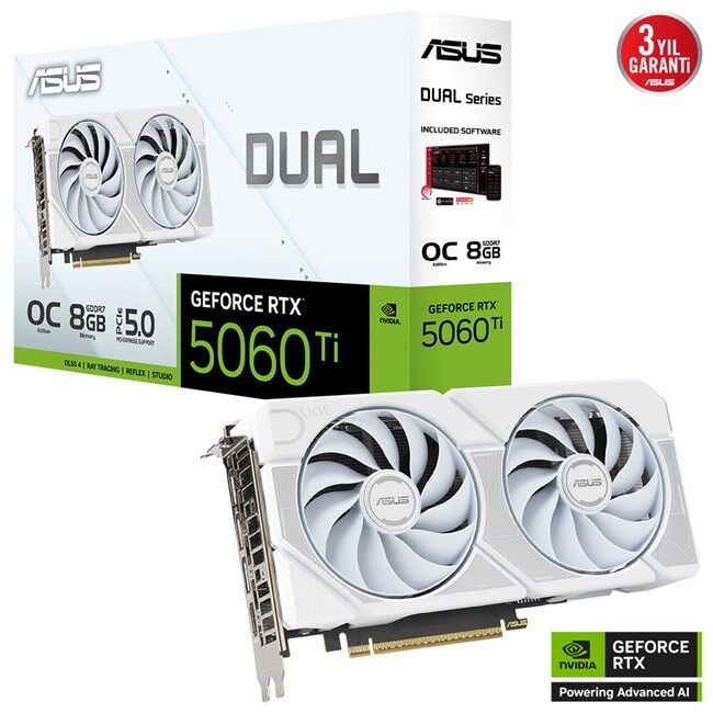 Asus GeForce RTX 5060 TI 8GB Dual OC GD7 128Bit W