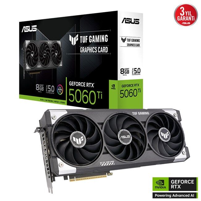 Asus GeForce RTX 5060 TI 8GB Tuf Gaming GD7 128Bit