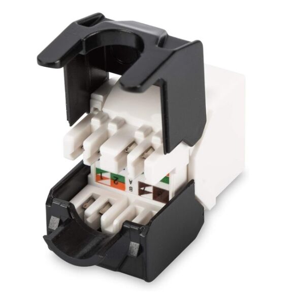Digitus CAT6A Keystone Jack Zırhsız (Siyah Beyaz)