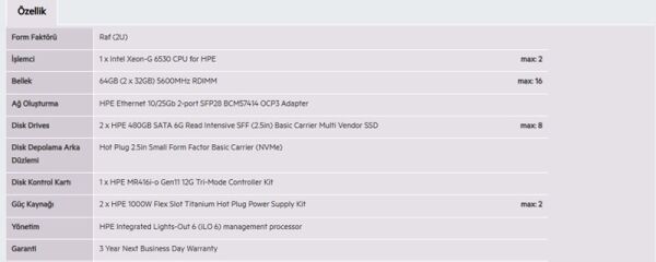HPE DL380 Gen11 Gold 6530 64GB-2x480G-2U (P81787)