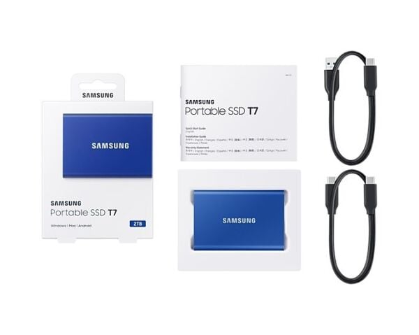 Samsung T7 2TB Usb 3.2 Gen 2 Type-C Mavi