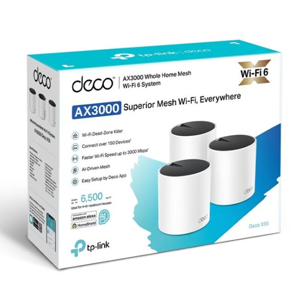 Tp-Link Deco X55(3-pack) Mesh Üçlü Router