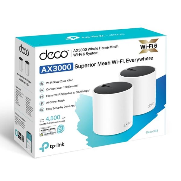 Tp-Link Deco X55(2-pack) Mesh İkili Router