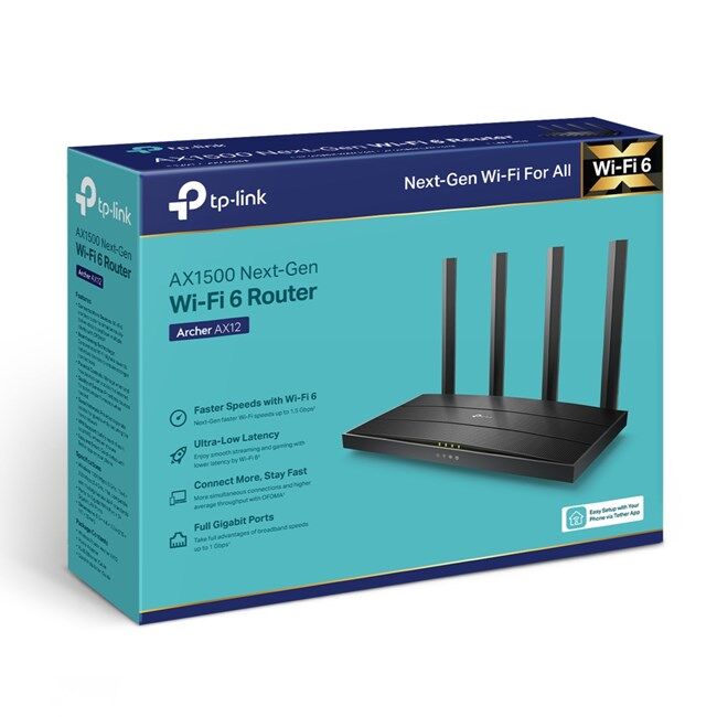 Tp-Link Archer AX12 Çift Bant Wi-Fi 6 Router