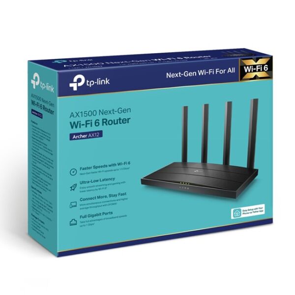 Tp-Link Archer AX12 Çift Bant Wi-Fi 6 Router
