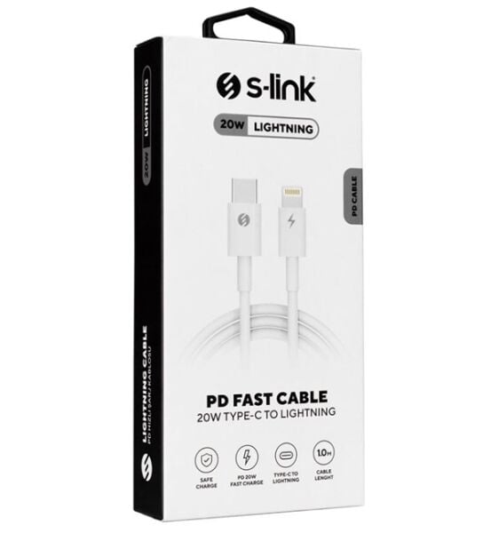 S-link Hızlı Şarj Kablosu Type-C to Lightning (1m)