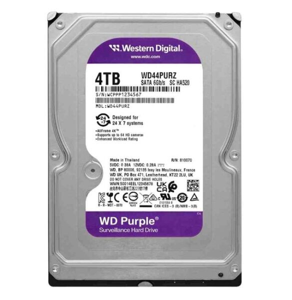 WD Purple 4TB 5400Rpm 128MB -WD44PURZ