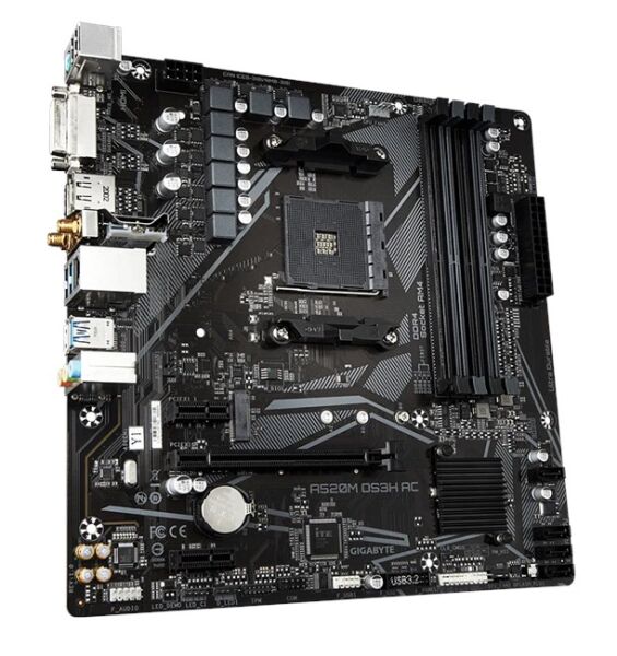Gigabyte A520M DS3H AC AM4 D4 Dvi-D Hdmi Dp
