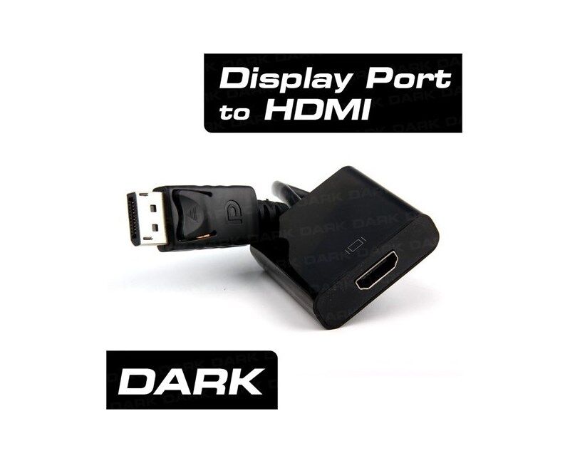 Dark DisplayPort to HDMI Dişi Çevirici 4K