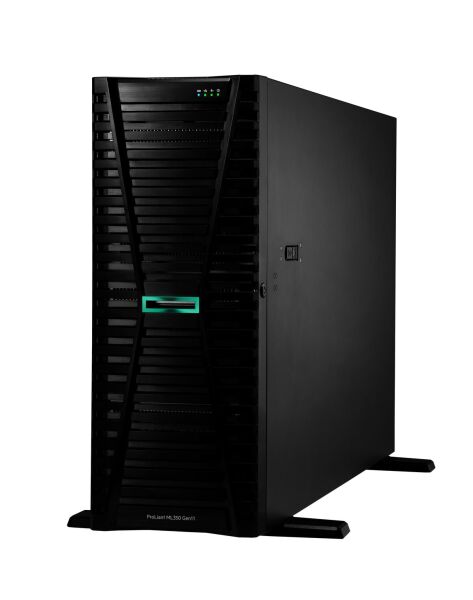 HPE ProLiant ML350 Gen11 1* Xeon Silver 4510 (12C/2.4GHz) 64GB DDR5 2x960GB HPE SSD (8x2.5”) MR408i-o/4Gb 4x1GbE ILO STD. 2x1000W PSU Tower - P71671-425
