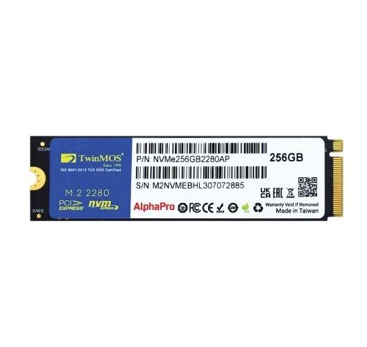 TwinMOS AlphaPro 256GB NVMe M.2 SSD(3600/3250Mb/s)