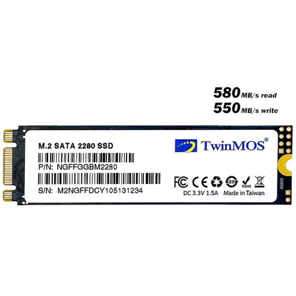 TwinMOS 1TB M.2 2280 SATA3 SSD (580/550Mb/s)
