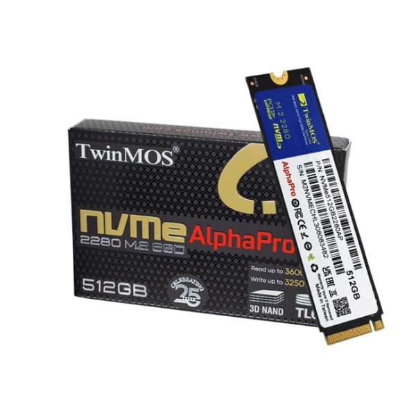 TwinMOS AlphaPro 512GB NVMe M.2 SSD(3600-3250Mb/s)
