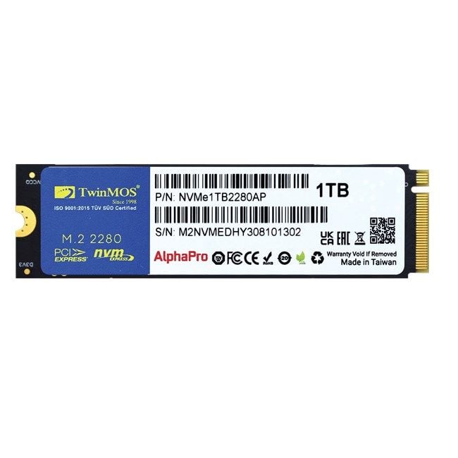 TwinMOS AlphaPro 1TB NVMe M.2 SSD(3600-3250Mb/s)