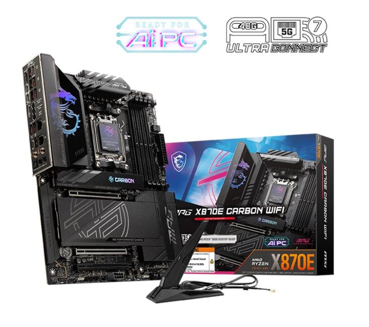 MSI Mpg X870E Carbon Wifi AM5 Ryzen D5 Type-C