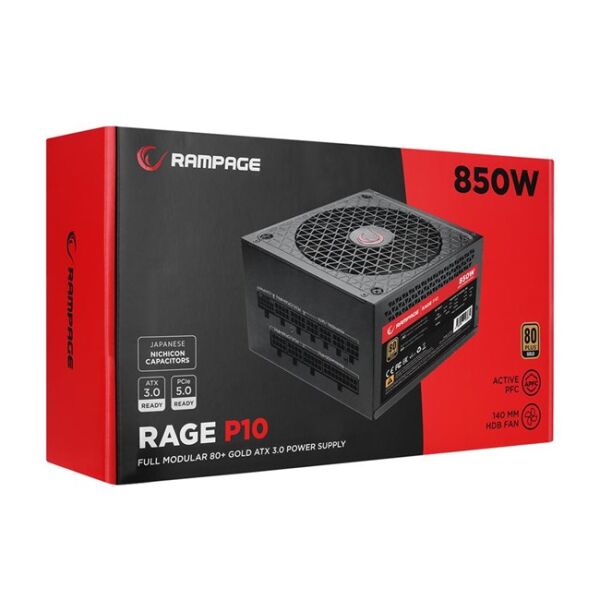 Everest Rampage Rage P10 850W 80+ Gold Siyah