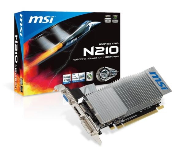 MSI N210 1GB GDDR3 Vga Dvi Hdmi 64Bit Low Profile