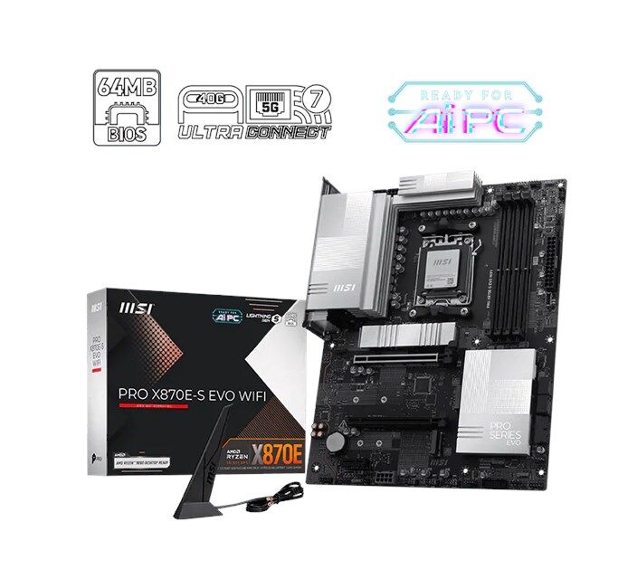 MSI PRO X870E-S EVO WIFI AM5 Ryzen D5 Hdmi Type-C