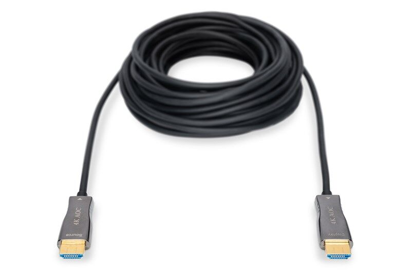 Digitus HDMI Fiber Kablo Altın Uçlu Siyah (30m) 4K