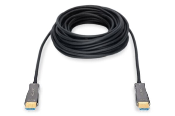 Digitus HDMI Fiber Kablo Altın Uçlu Siyah (30m) 4K