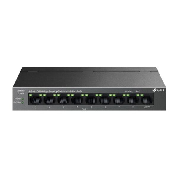 Tp-Link 9Port 10/100Mbps 8xPoE 63W (LS109P)