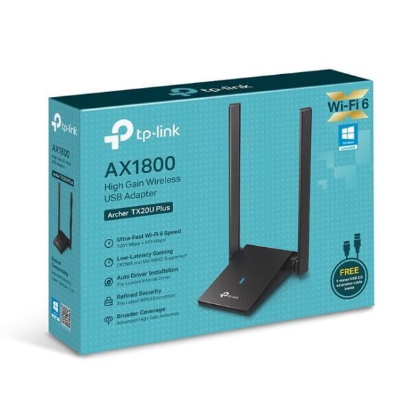 Tp-Link Kablosuz USB Adaptör WiFi6 (TX20U PLUS)