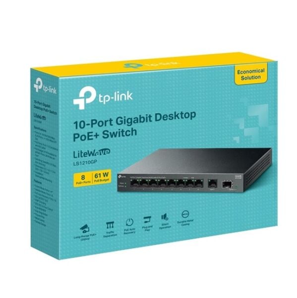 Tp-Link 10Port Gigabit 61W (LS1210GP)