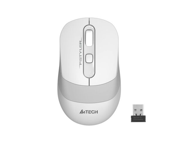 A4-Tech Kablosuz Mouse Nano Beyaz-Gri (FG10-B)