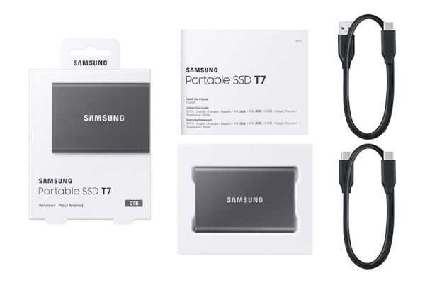 Samsung T7 2TB Usb 3.2 Gen 2 Type-C Gri