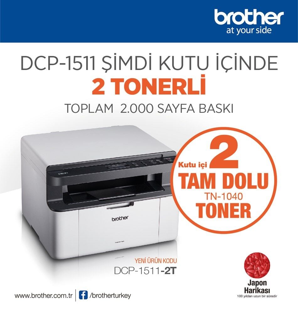 Brother DCP-1511-2T Çok işlevli (2xToner)
