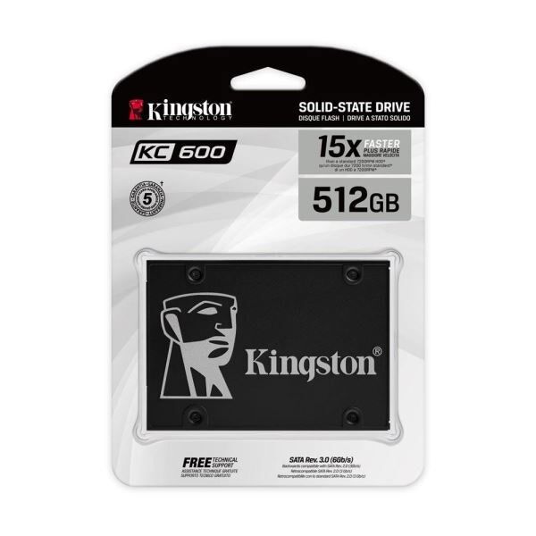 Kingston KC600 512GB 2.5'' SATA SSD (550/520MB)