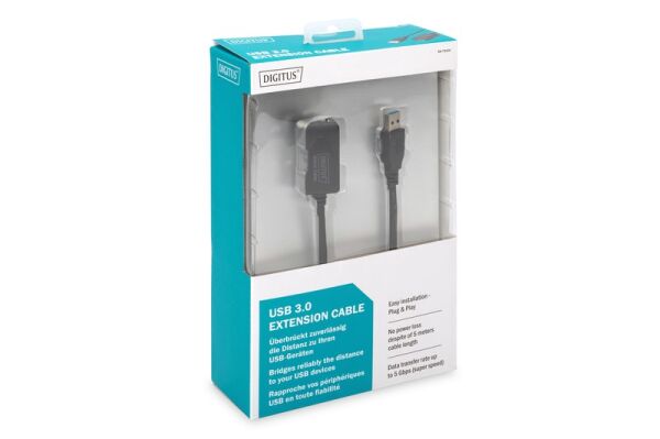 Digitus USB Uzatma Kablosu Siyah (5m)