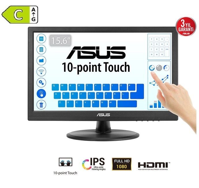 Asus 15.6'' 5ms Hdmi Vga Dokunmatik MM (VT169HE)